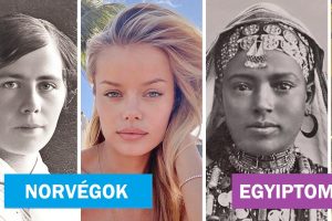 14 egymás melletti fotó, amelyek a különböző etnikumú nőket mutatják 100 évvel ezelőtt és most