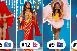 A Miss Universe verseny 15 nemzeti jelmeze erőteljes háttérrel, rangsorolva