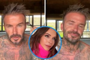 A póló nélküli David Beckham egy furcsa videóban viccelődik feleségén, Victorián