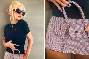 Christina Aguilera új divatot teremt, amikor egy TÁSKÁT visel mikroszoknyaként