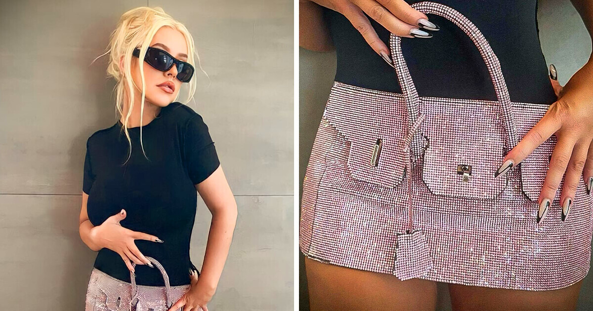 Christina Aguilera új divatot teremt, amikor egy TÁSKÁT visel mikroszoknyaként