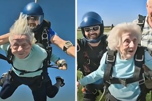 104 éves nő állította fel a világrekordot, mint a legidősebb ejtőernyős ember