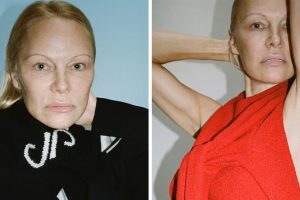 Az 56 éves Pamela Anderson leveti a sminket egy fotózáson, és néhányan kritizálják őt