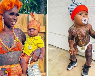 Egy anya tetoválásokkal tölti meg a babája testét, és elárasztják kritikával